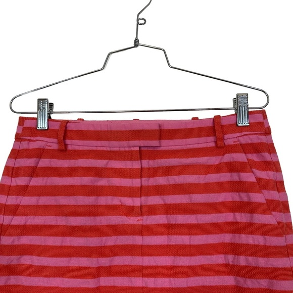 J Crew Factory Striped Mini Skirt Pink Orange 2 - Picture 4 of 15